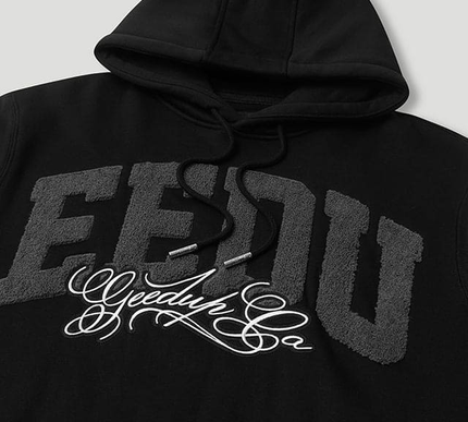 Geedup Team Logo Cursive Hoodie Black/Grey Large