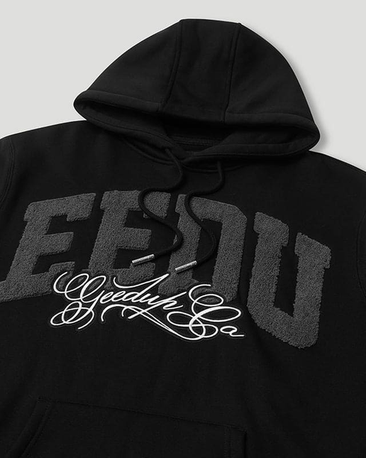 Geedup Team Logo Cursive Hoodie Black/Grey Large
