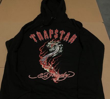 Trapstar X Ed Hardy Hoodie - Black RED