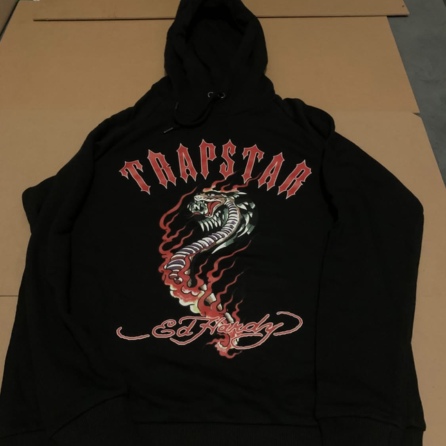 Trapstar X Ed Hardy Hoodie - Black RED