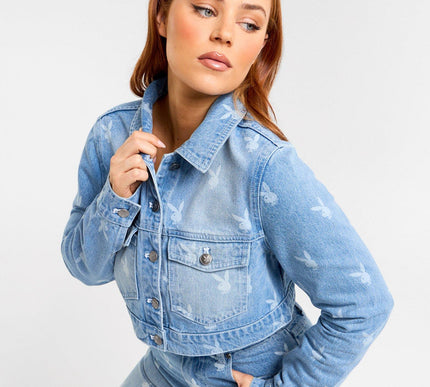 Playboy womens denim button up jacket Size - Medium