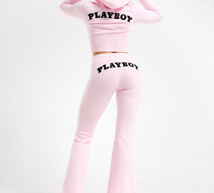 Playboy Pink Flared diamante leggings