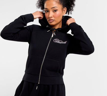 Hoodrich Figure Fitted Full Zip diamantes Hoodie Size - XS
